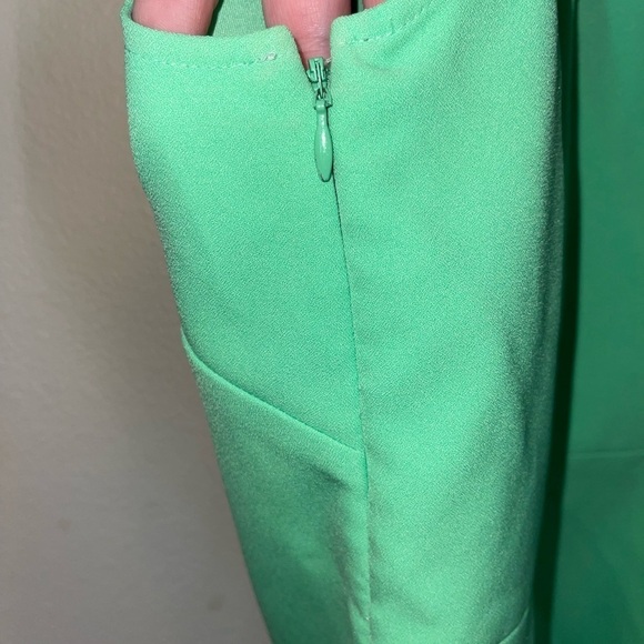 J CREW Mint Green Scalloped Hem Sleeveless Mini Sheath Dress Size 4 - Picture 5 of 6